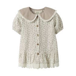Lil' Atelier Skjorte Mini SS Fjola Loose Coconut Milk
