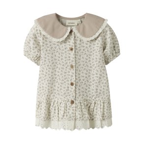 Lil' Atelier Skjorte Mini SS Fjola Loose Coconut Milk