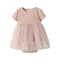 Lil' Atelier Kjolebody SS Fanella Tulle Peach Whip