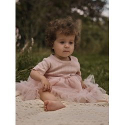 Lil' Atelier Kjolebody SS Fanella Tulle Peach Whip