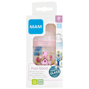 MAM Sutteflaske i Glas 170 ml. Pink