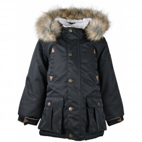 Mikk-Line Vinterjakke Dreng Twill Nylon Parca Black