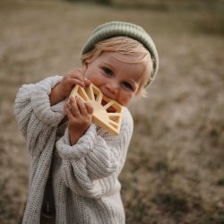 Mushie Bidering Teether Sun Muted Yellow