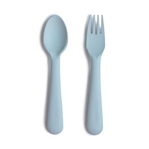Mushie Brne Bestikst Ske og Gaffel Powder Blue