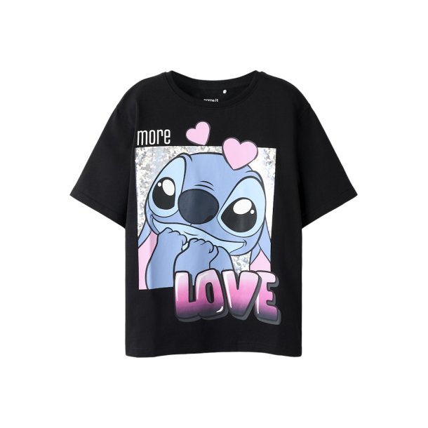 Name It T-shirt Kids SS Fora Stitch Black