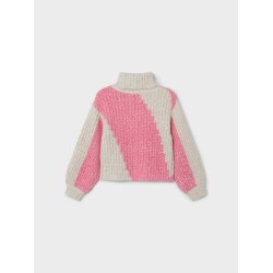 Name It Bluse Strik LS Nina Roll Neck Pink Cosmos