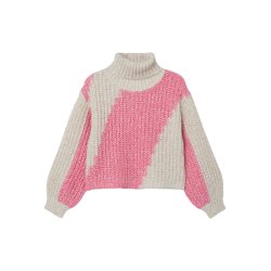 Name It Bluse Strik LS Nina Roll Neck Pink Cosmos