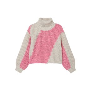 Name It Bluse Strik LS Nina Roll Neck Pink Cosmos