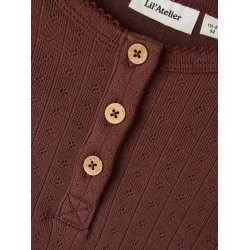 Lil' Atelier Bluse LS Rachel Slim Top Rum Raisin