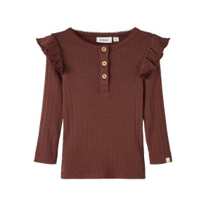 Lil' Atelier Bluse LS Rachel Slim Top Rum Raisin