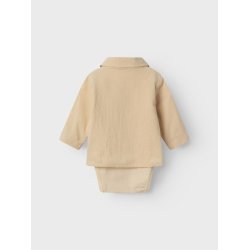 Lil' Atelier Skjorte Body LS Ruba Wood Ash