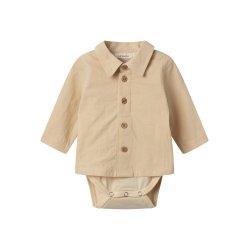 Lil' Atelier Skjorte Body LS Ruba Wood Ash