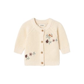 Lil' Atelier Cardigan Strik Baby LS Emlen Emb Birch