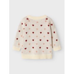 Lil' Atelier Cardigan LS Strik Baby Saran Heart Turtledove