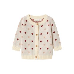 Lil' Atelier Cardigan LS Strik Baby Saran Heart Turtledove