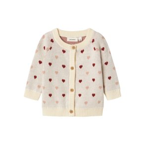 Lil' Atelier Cardigan LS Strik Baby Saran Heart Turtledove