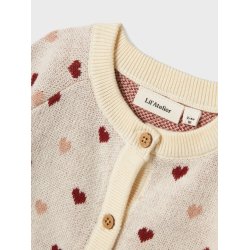 Lil' Atelier Cardigan LS Strik Baby Saran Heart Turtledove