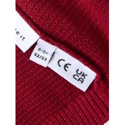 Name It Nissehue Strik Glitter Rinjaha Lurex Jester Red