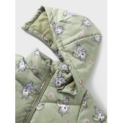 Name It Puffer Jakke May AOP Seagrass