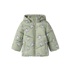 Name It Puffer Jakke May AOP Seagrass