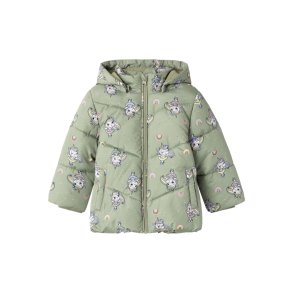 Name It Puffer Jakke May AOP Seagrass