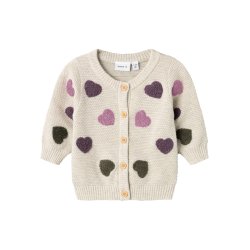Name It Cardigan LS Baby Strik Heart Peyote Melange