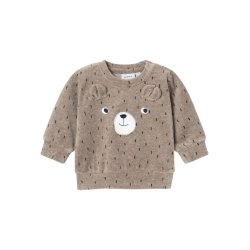 Name It Sweatshirt LS Nalwin Velour Weathered Teak