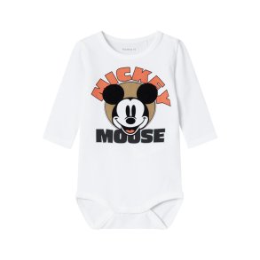 Name It Body LS Osi Mickey Mouse Bright White