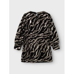 Name It Kjole Kids LS Animal High Cuff Black Zebra