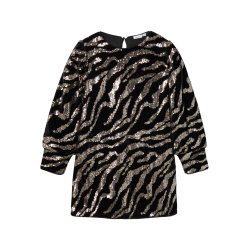 Name It Kjole Kids LS Animal High Cuff Black Zebra