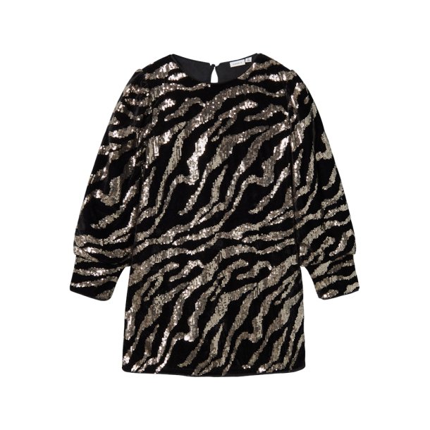 Name It Kjole Kids LS Animal High Cuff Black Zebra