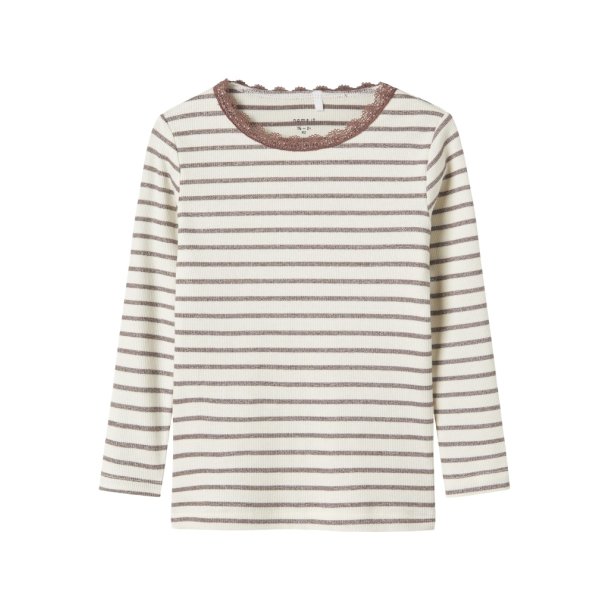 Name It T-shirt LS Mini Nette Slim Top Peppercorn