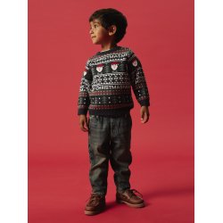 Name It Strik Bluse LS Mini Rastokka Christmas Dark Sapphire