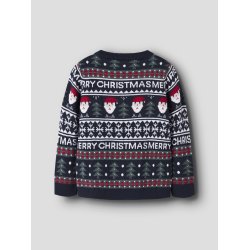 Name It Strik Bluse LS Mini Rastokka Christmas Dark Sapphire