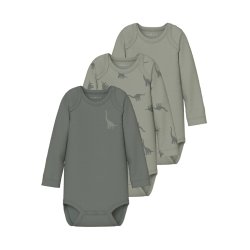 Name It Body 3-pak LS Dino Agave Green