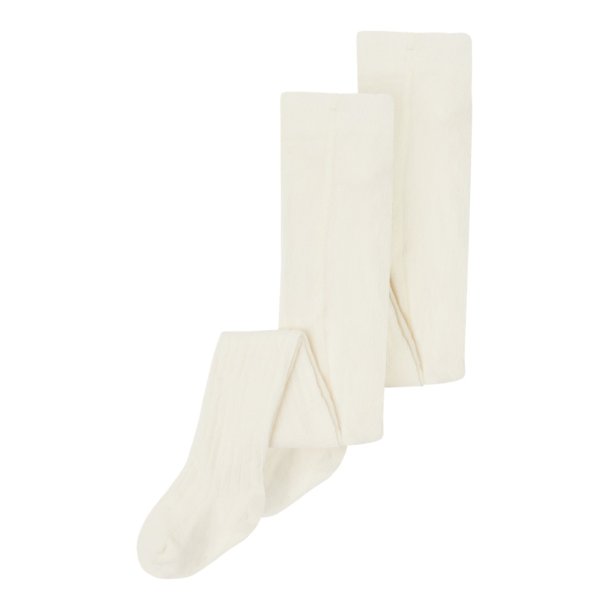 Name It Strmpebukser Kids 2-pak Rib White Alyssum