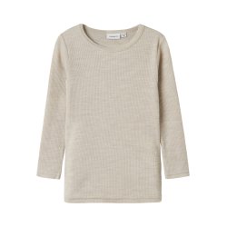 Name It Uld Bluse Mini LS Wax Rib Nacreous Cloud