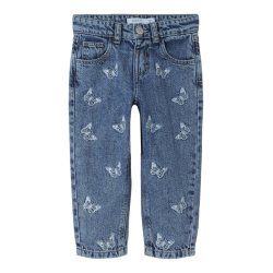 Name It Jeans Bella Mom Shaped Butterfly Medium Blue Denim