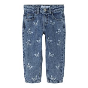 Name It Jeans Bella Mom Shaped Butterfly Medium Blue Denim