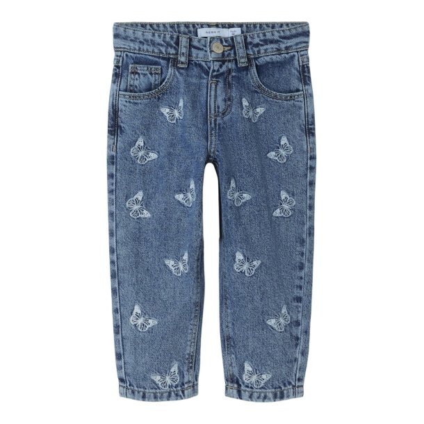 Name It Jeans Bella Mom Shaped Butterfly Medium Blue Denim