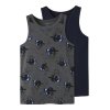 Name It Undertrjer Kids 2-pak Tank top Skull Dark Grey Melange