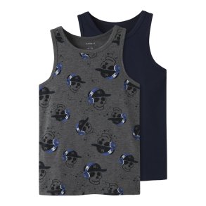 Name It Undertrjer Kids 2-pak Tank top Skull Dark Grey Melange
