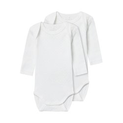 Name It Body LS 2-pak Needledrop Bright White