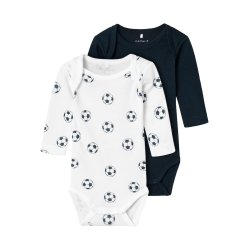 Name It Body LS 2-pak Football Bright White