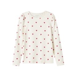 Name It T-shirt LS Mini Heart XSL Cloud Dancer