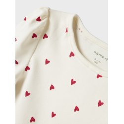 Name It T-shirt LS Mini Heart XSL Cloud Dancer