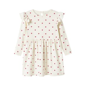Name It Kjole LS Heart Cloud Dancer