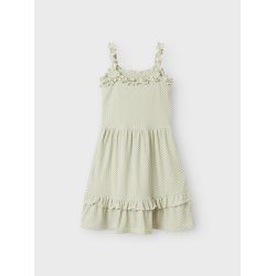 Name It Kjole SL Olomme Stropkjole Aqua Gray