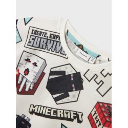 Name It T-shirt SS Map Minecraft Bright White