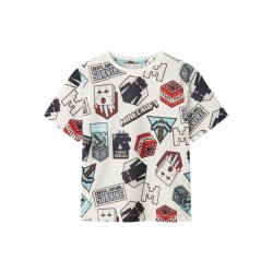 Name It T-shirt SS Map Minecraft Bright White